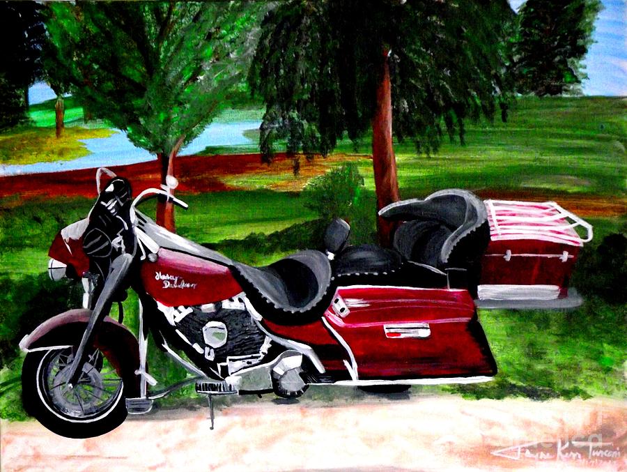 Harley Trek Painting by Jayne Kerr 