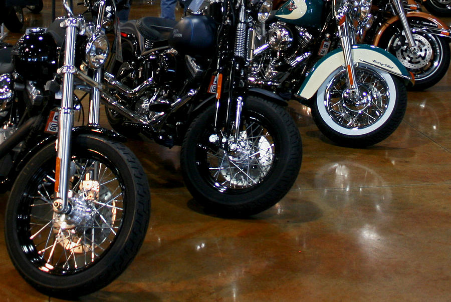 Harley Wheels Photograph by Karen Harrison Brown