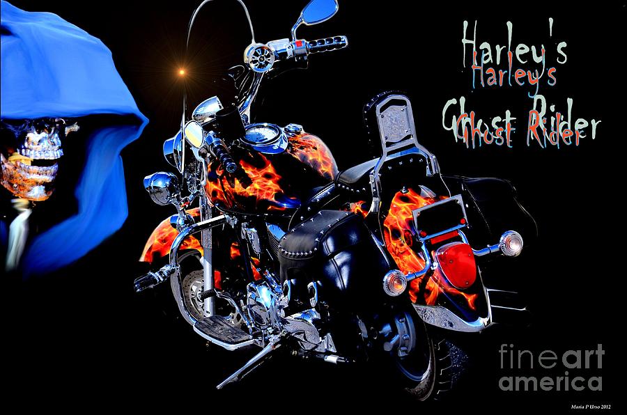 Harleys Ghost Rider Digital Art by Maria Urso