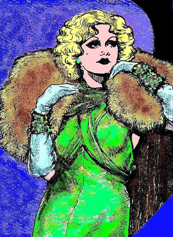 Harlow in Color Drawing by Mel Thompson