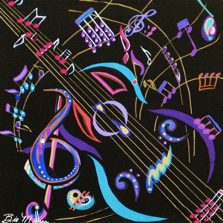Harmony in Guitar Painting by Bill Manson