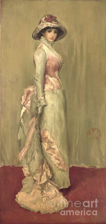 James Abbott Mcneill Whistler Painting - Harmony in Pink and Grey Lady Meaux by James McNeill Whistler