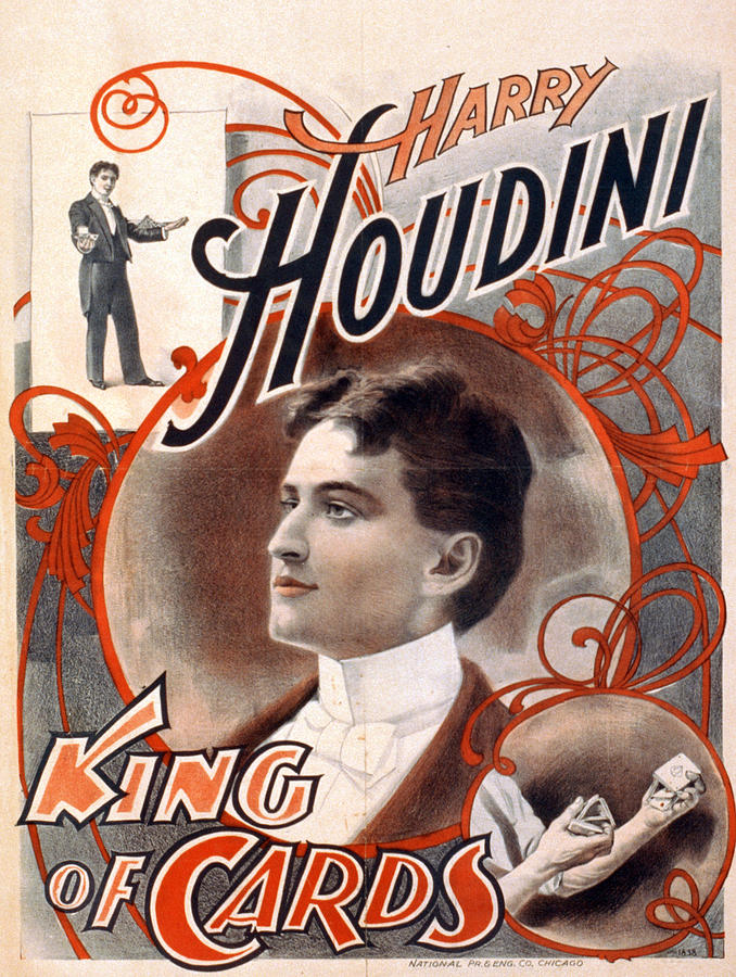 1890s Photograph - Harry Houdini, King Of Cards Poster by Everett