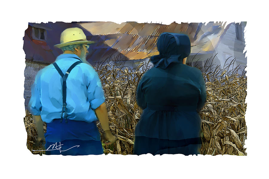 Harvesting The Corn Painting by Bob Salo