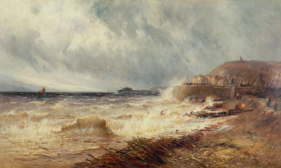 Pier Painting - Hastings by Gustave de Breanski