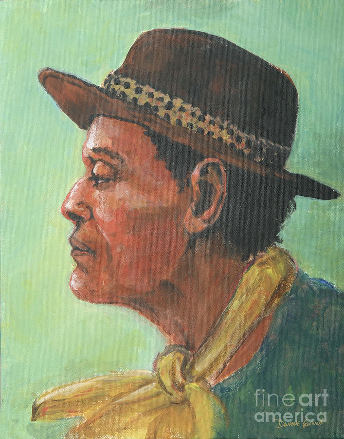 Hat and Yellow Scarf Painting by Dwayne Glapion