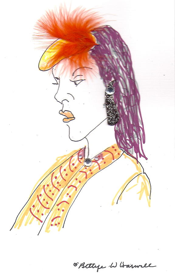 Hat Lady 6 Drawing by Bettye  Harwell