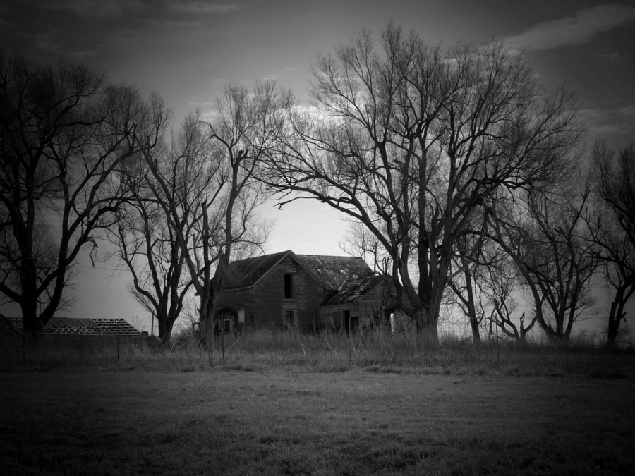 Haunted House Black and White Photograph by Terry Eve Tanner