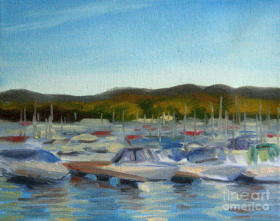 Boat Painting - Haverstraw Marina by Jane  Simonson