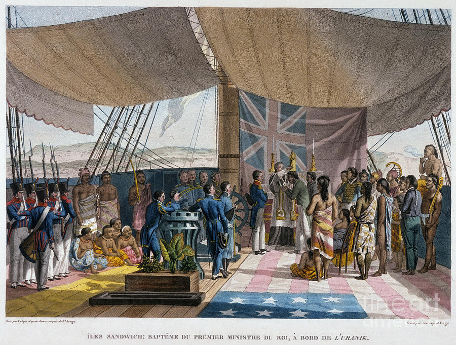 Hawaii: Baptism, 1819 Photograph by Granger Hawaii: Baptism, 1819 Photograph by Granger