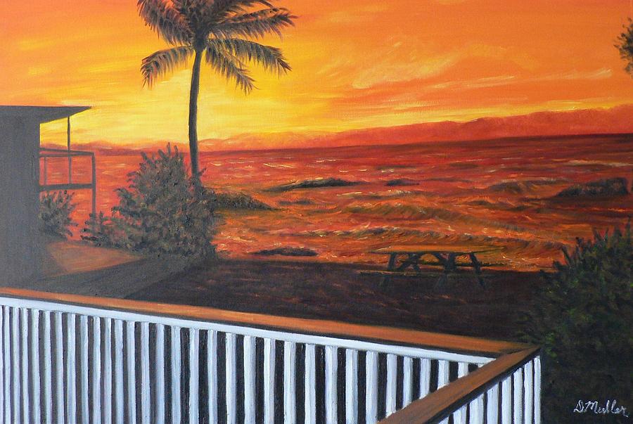 Hawaii Sunset Painting by Donna Muller