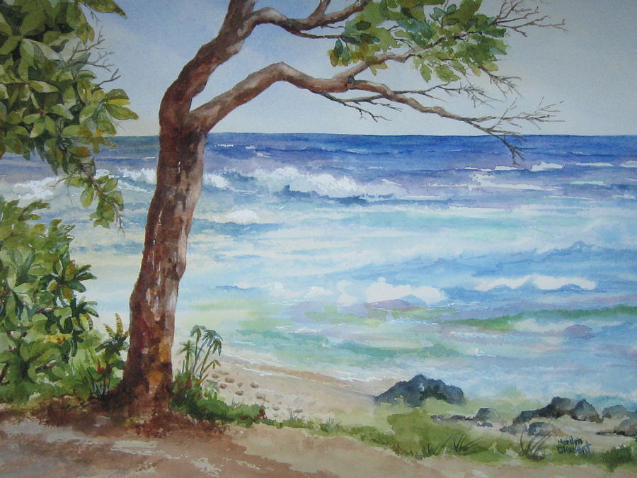 Hawaiian Beach Painting by Marilyn  Clement