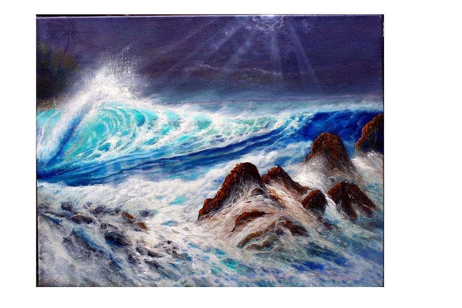 Hawaiian Surf Painting by Leland Castro
