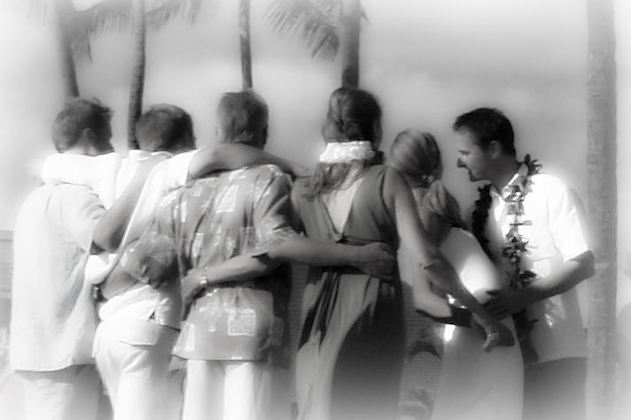 Black And White Photograph - Hawaiian Wedding by Peggy Zachariou