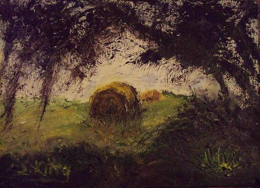 Hay bale Painting by Stephen King