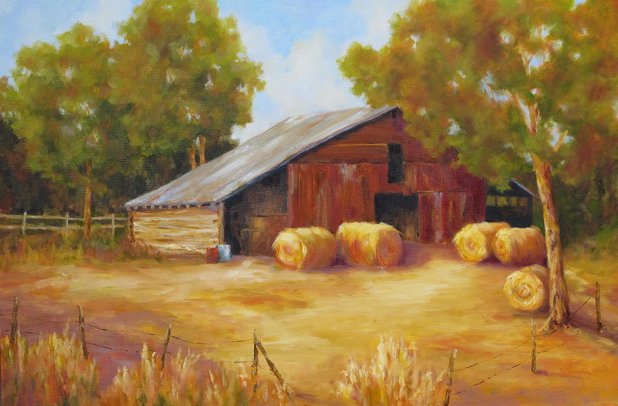 Hay Bales Painting by Barrett Edwards