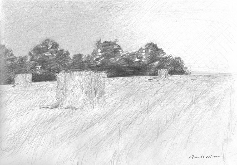 square hay bale drawing
