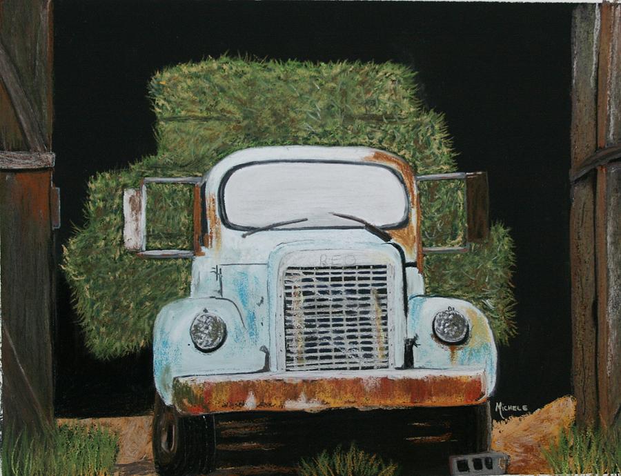 Hay Truck Pastel by Michele Turney