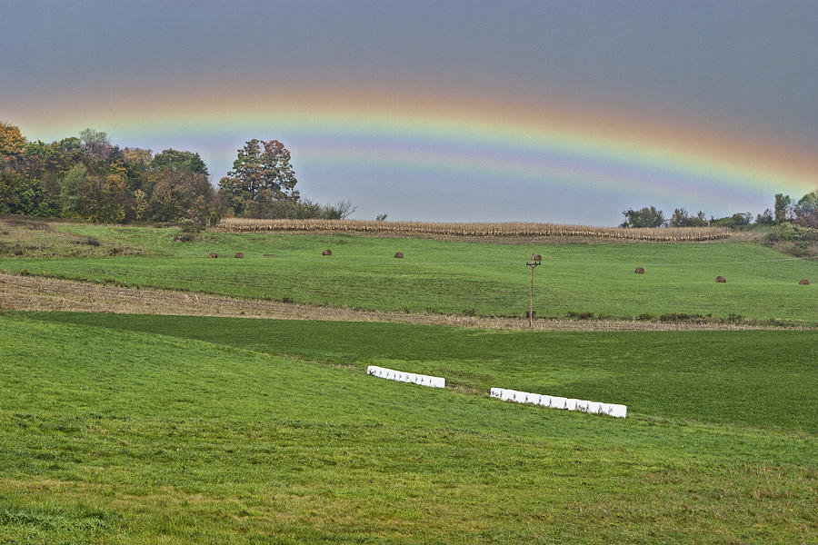 Hayfield Rainbow Photograph by Gregory Scott