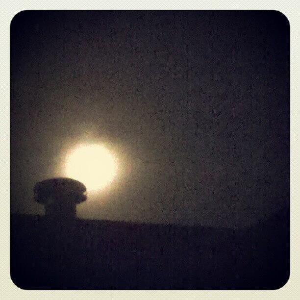 Moon Photograph - Hazy #moon Rising Over My Roof by Andrew Maciejewski