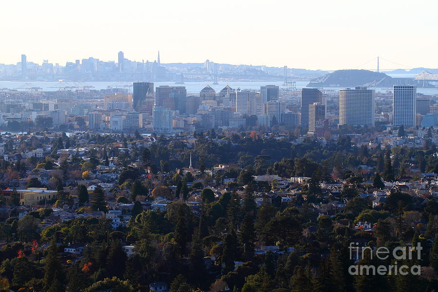 Hazy San Francisco Skyline Viewed Through The Oakland Skyline . 7D11341 Photograph by Wingsdomain Art and Photography