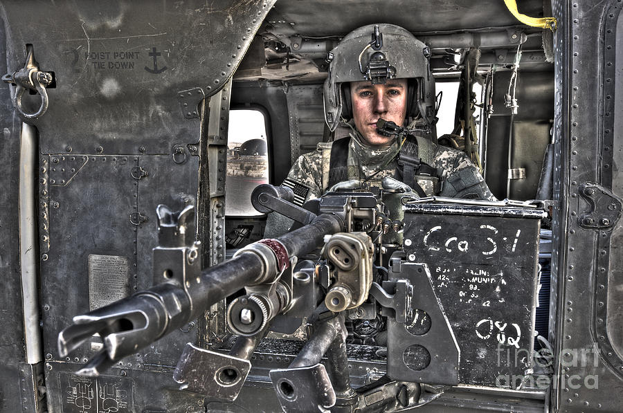 Hdr Image Of A Uh-60 Black Hawk Door Photograph by Terry Moore