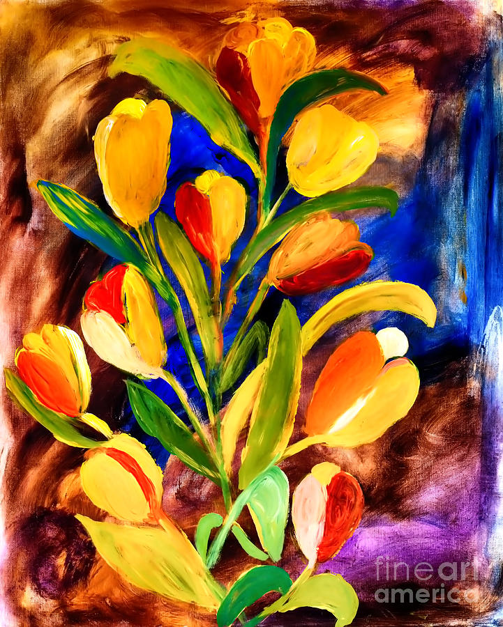 HDR Tulips art Painting by Simon Bratt