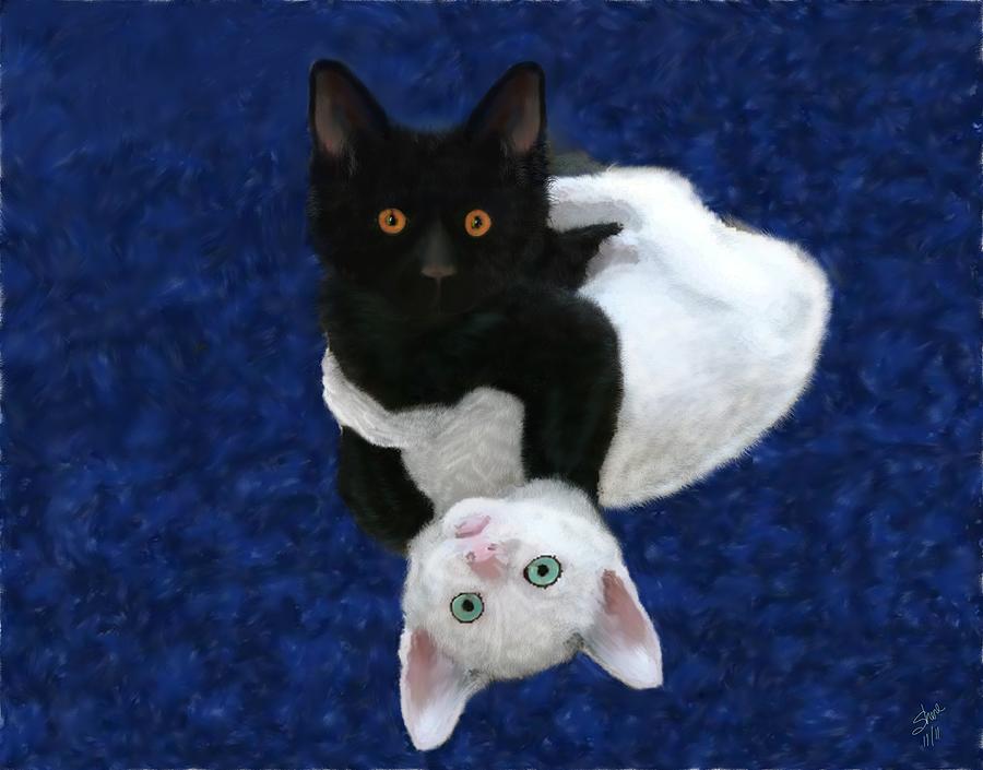 Cat Painting - HE did it by Shere Crossman