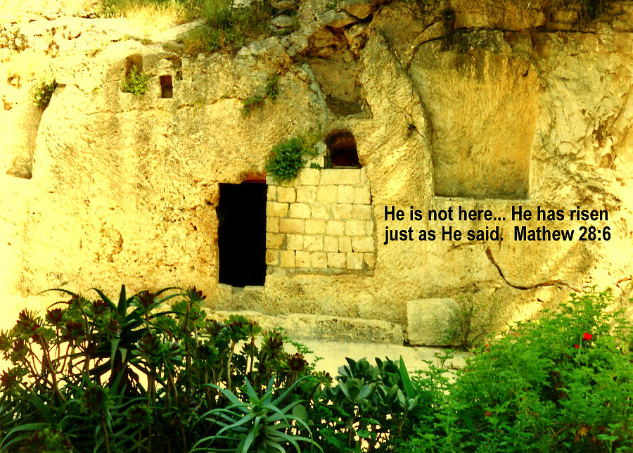 Garden Tomb Photograph - He is Not Here by Lou Ann Bagnall