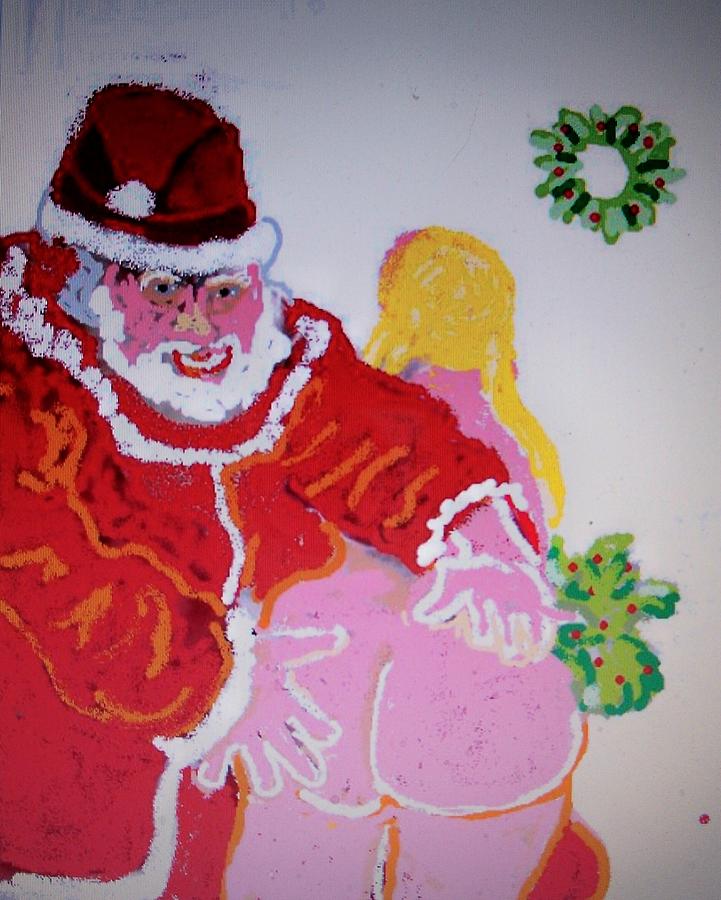 Christmas Mixed Media - He Knows who is Naughty or Nice by Jay Manne-Crusoe