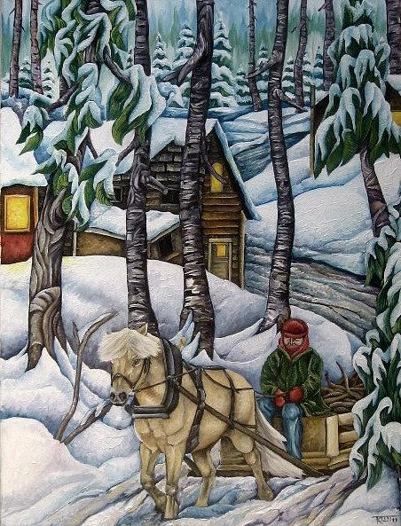Winter Painting - Heading Home by Tracy Root