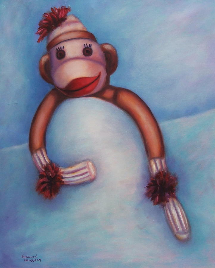 Heal Sock Monkey Painting by Shannon Grissom