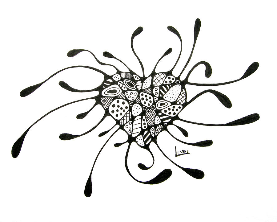 Black And White Drawing - Heart 2 by Leanne Karlstrom