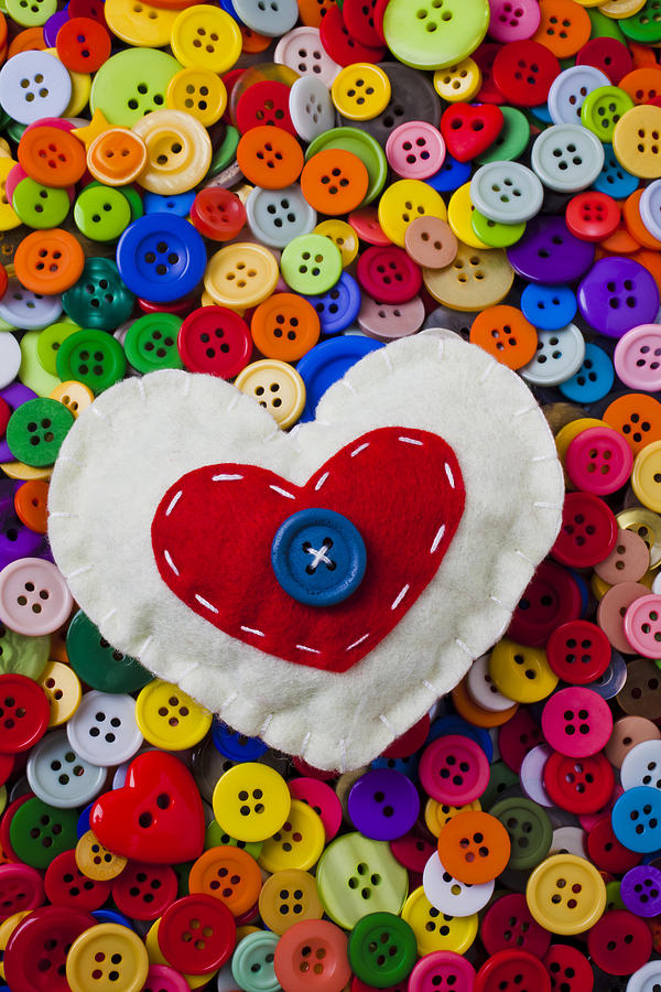 Heart buttons Photograph by Garry Gay