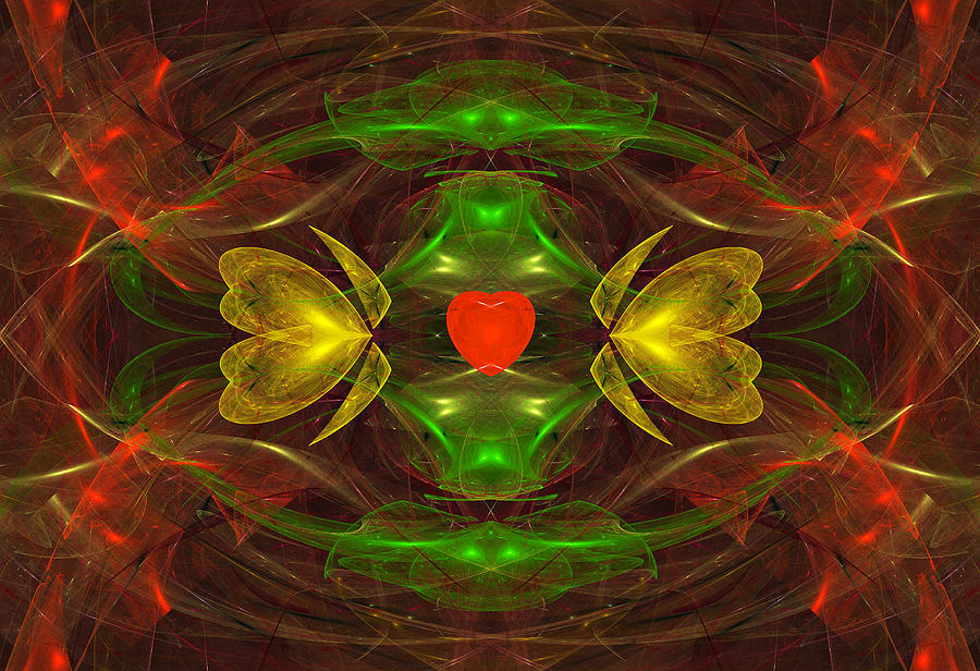 Heart in Glass Digital Art by Sandy Keeton