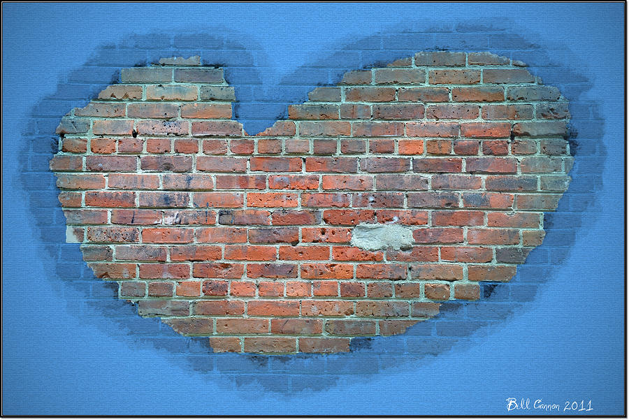 Abstract Photograph - Heart Like a Brick Wall by Bill Cannon