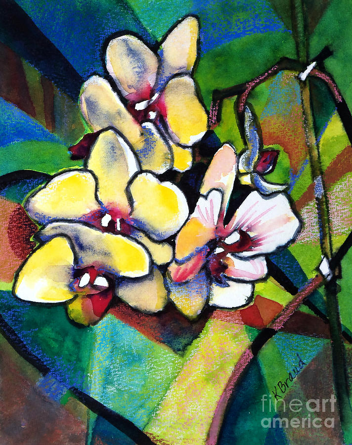 Heart of the Orchid Painting by Kathy Braud