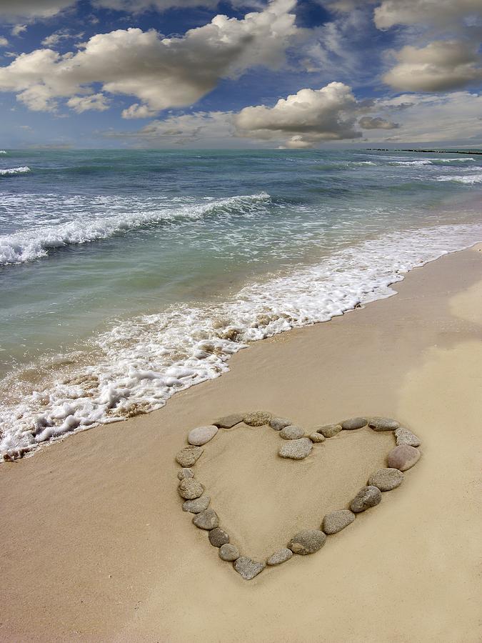 Heart-shape On A Beach Photograph by Tony Craddock