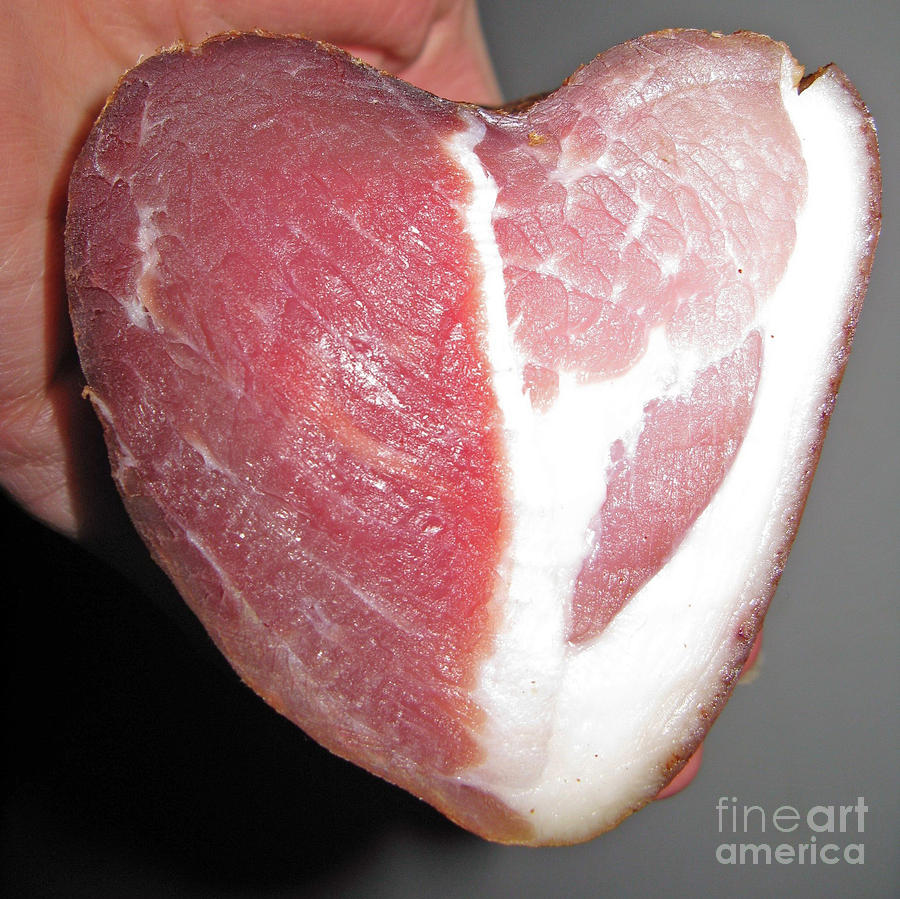 Still Life Photograph - Heart shaped ham by Ausra Huntington nee Paulauskaite