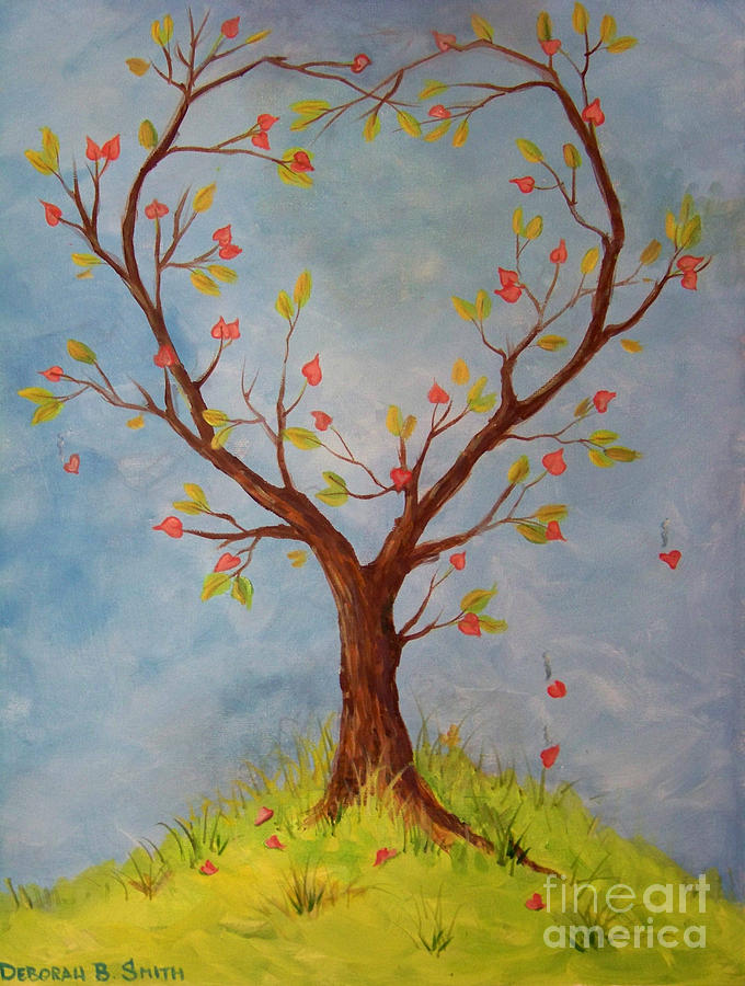 Heart Tree Painting by Deborah Smith