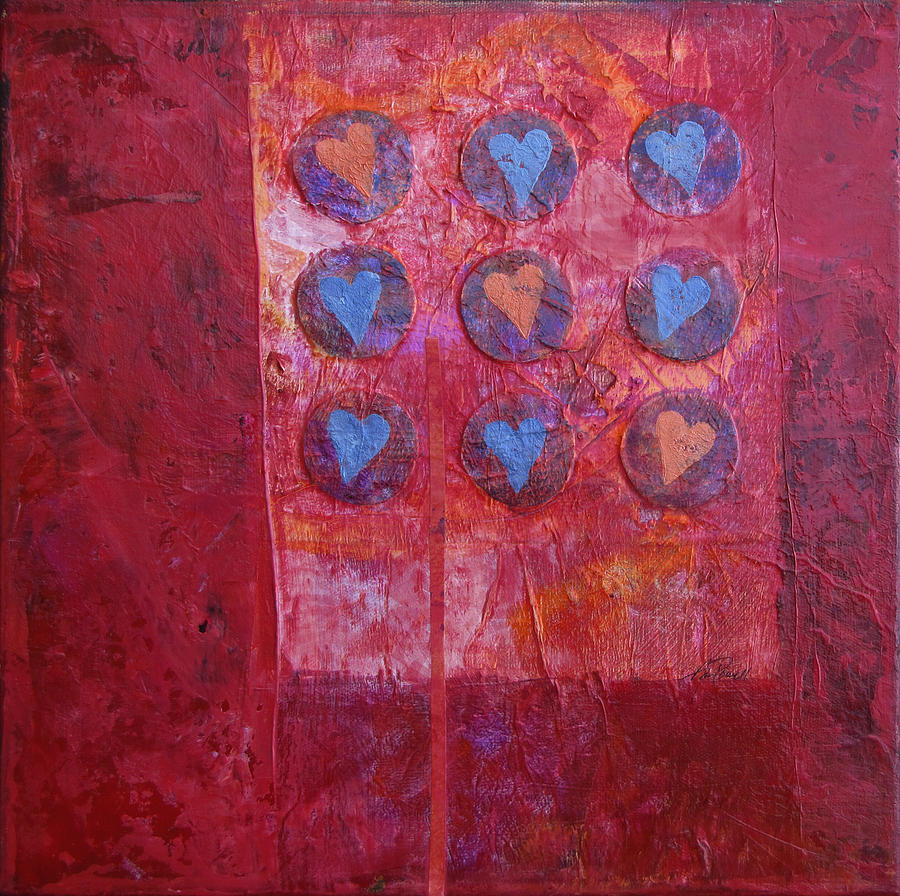 Hearts Painting by Ann Powell