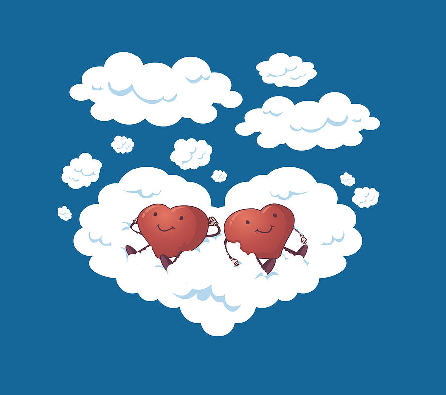 Hearts In Clouds Digital Art by Ana Villanueva