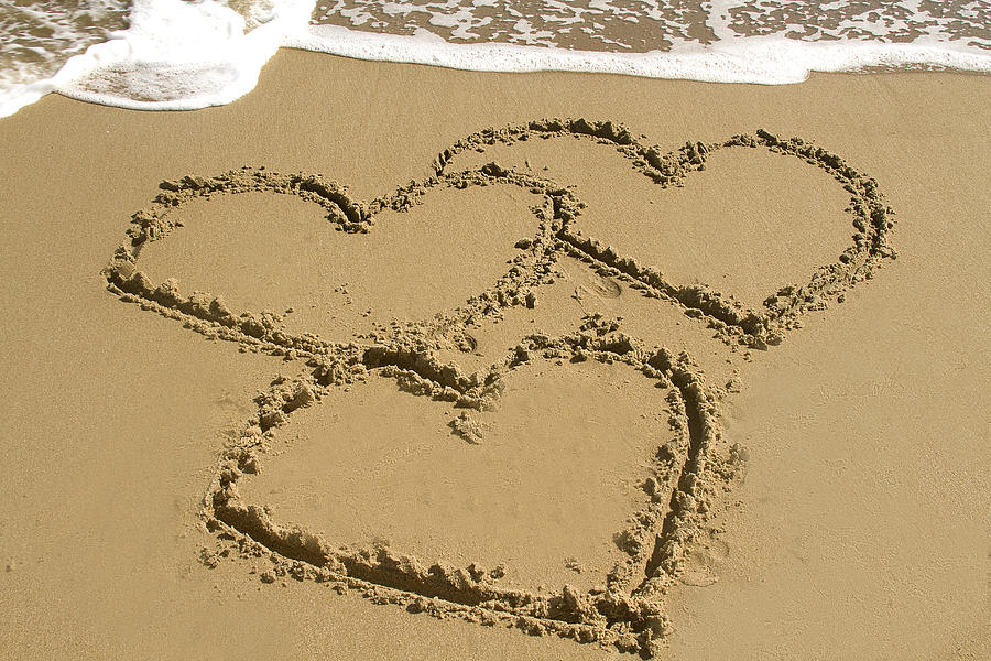 Hearts in Sand Photograph by Trudy Wilkerson