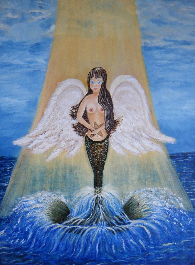 Mermaid Painting - Heaven Bound by Nancy L Jolicoeur