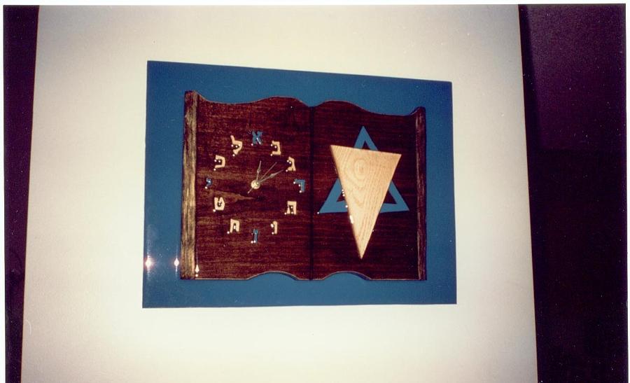 Hebrew Book Clock Mixed Media by Val Oconnor
