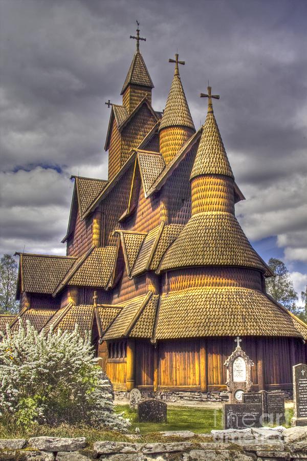 Architecture Photograph - Heddal stave church  by Heiko Koehrer-Wagner