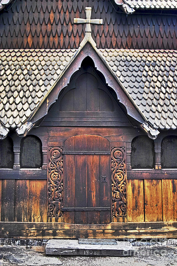 Heddal Stave Church Side Entrance Photograph by Heiko Koehrer-Wagner