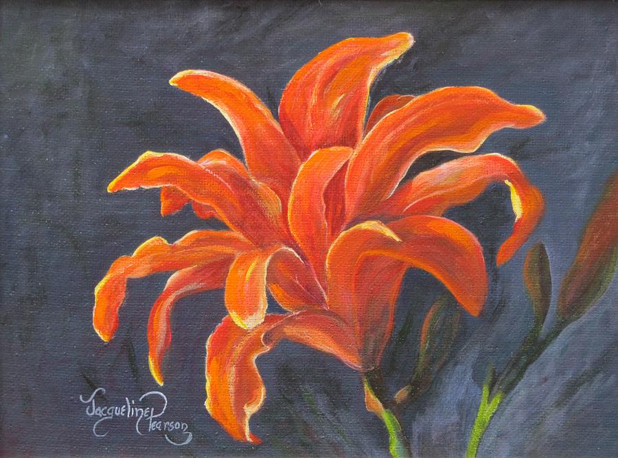 Flower Painting - Heirloom Kwanso Day-Lily by Jacqueline Pearson
