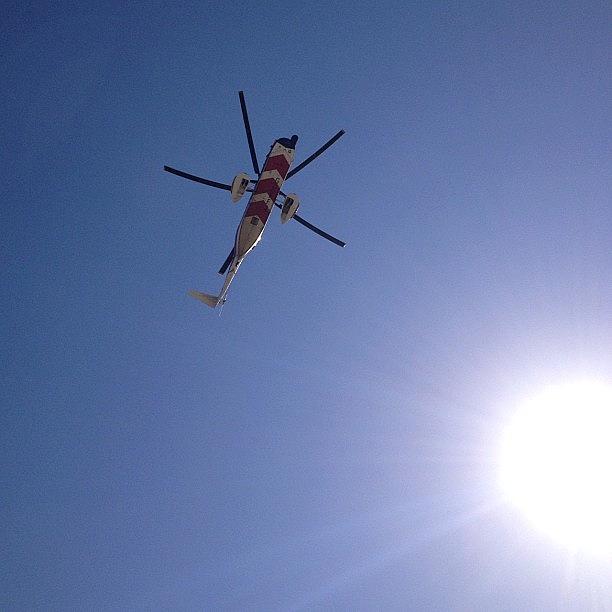 Summer Photograph - #helicopter #sky #sun #summer #blue by Matt Laity