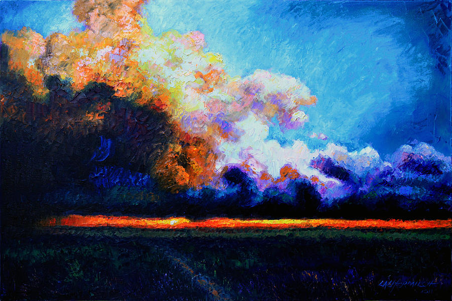 Sunset Painting - Hello Darkness My Old Friend by John Lautermilch